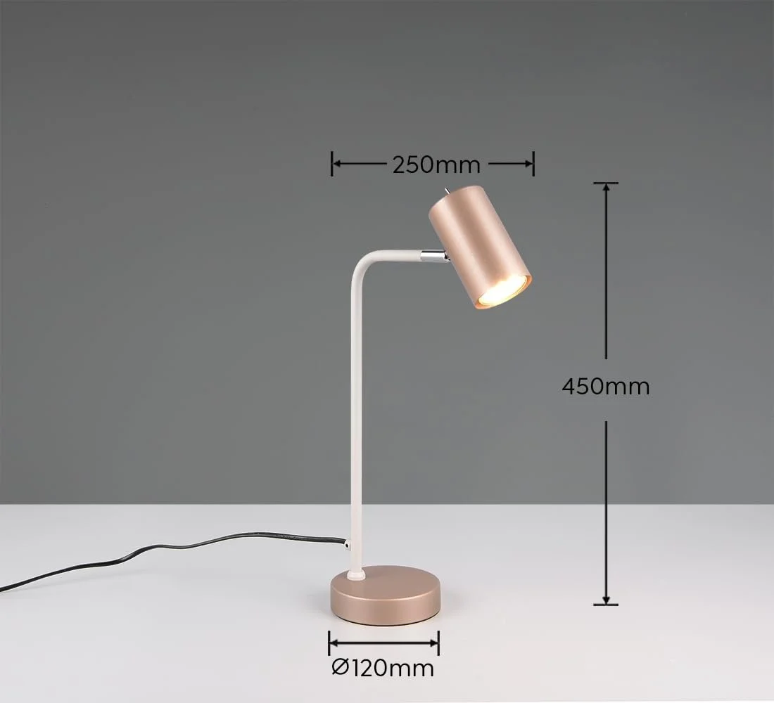 Настільна лампа Trio Leuchten Marley 512400165 металева кавова GU10, фото №4