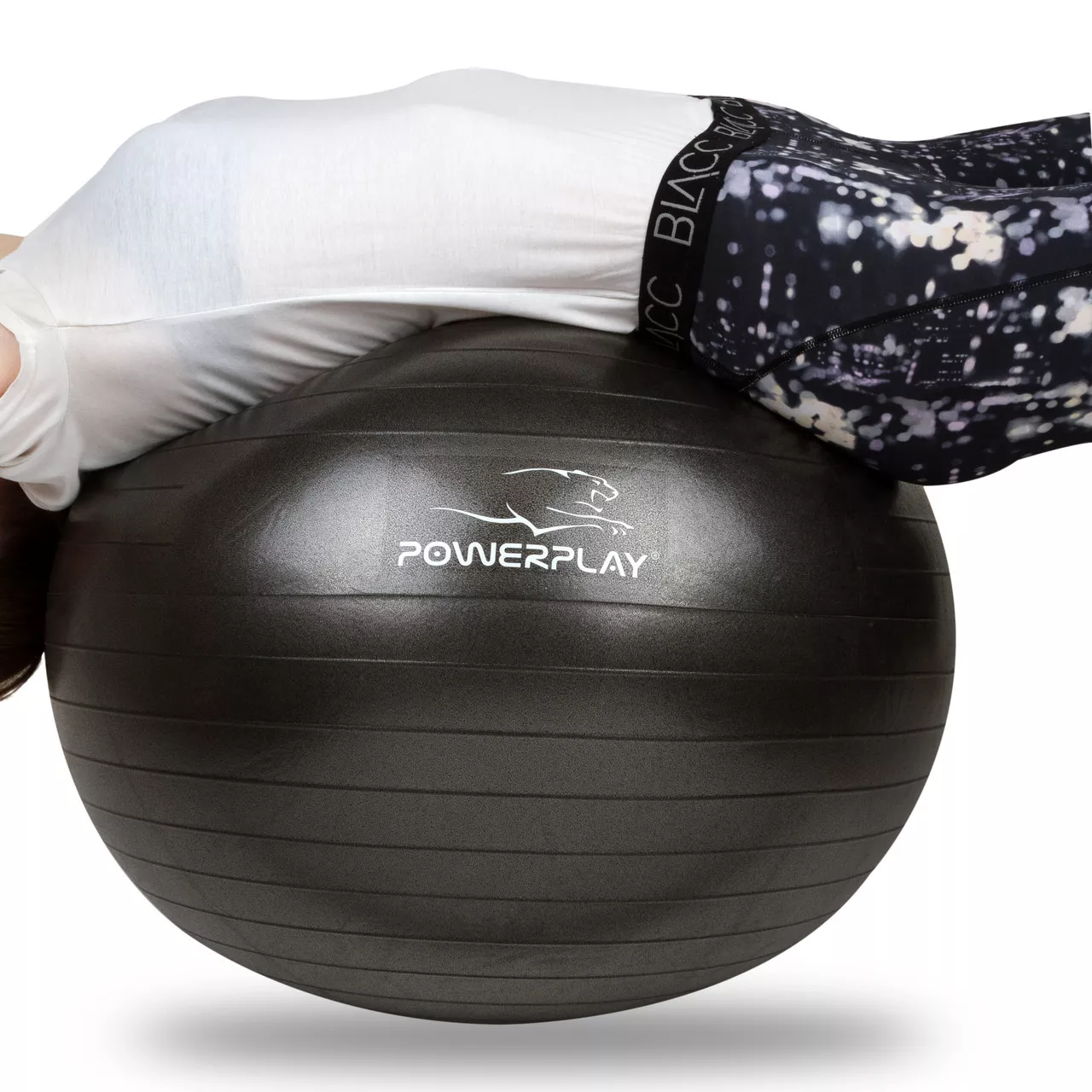 Фитбол мяч для фитнеса PowerPlay 4001 65см Черный насос 3020, фото №3