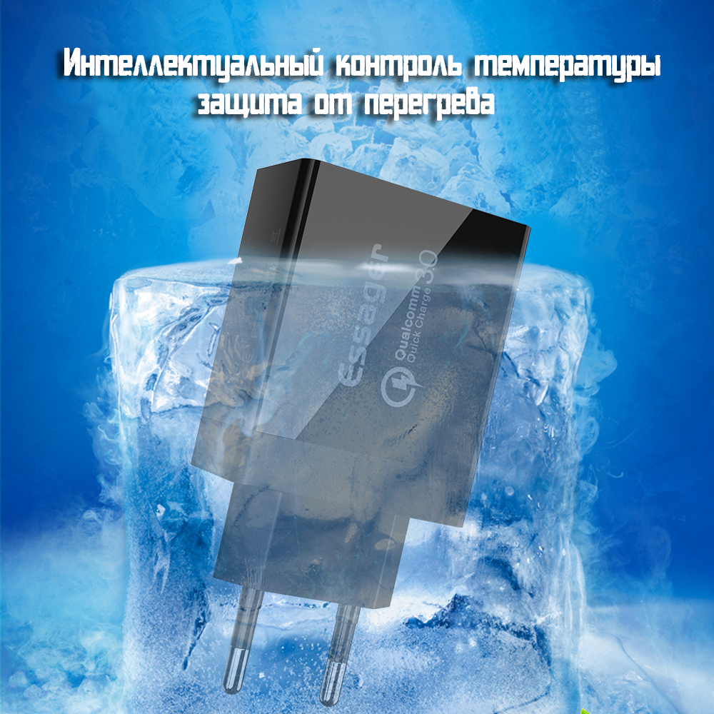 Зарядное устройство Quick Charge 3.0 ESSAGER USB 30Вт, фото №4