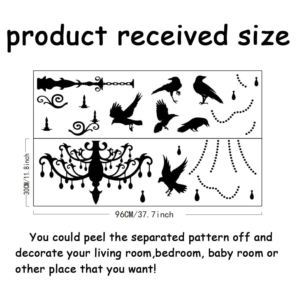 Наклейка на стіну SUPERDANT Halloween Crow Wall Art, фото №5
