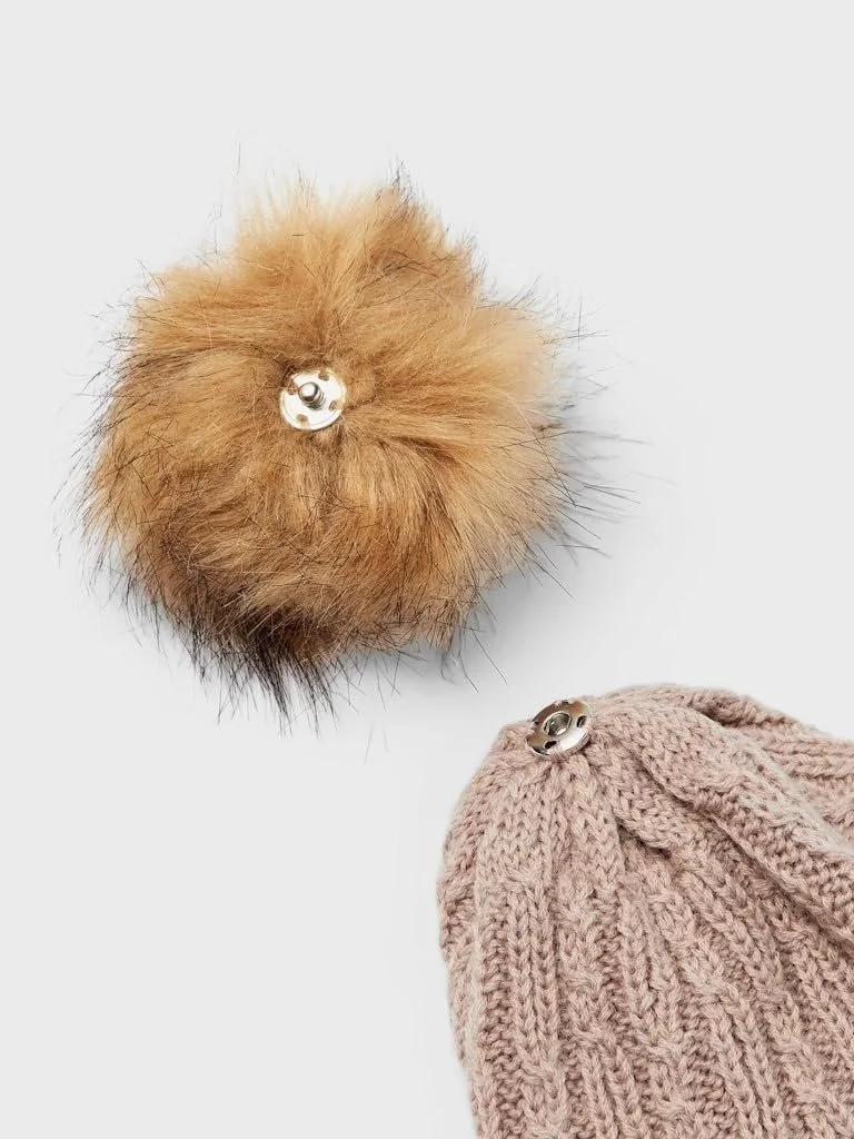 Шапка Name It Baby Girls' NBFWRILLA Шерстяная Вязаная XXIII Sphinx 34/39 Peppercorn, фото №3