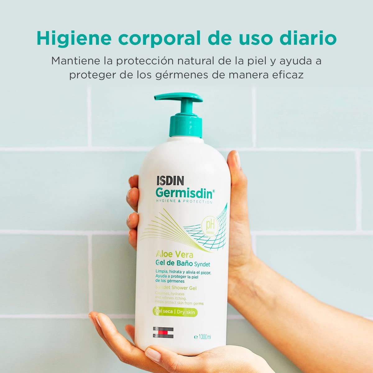 Гель для душу ISDIN Germisdin Syndet Aloe Vera для сухої або сверблячої шкіри 1 л (упаковка 2 шт.), фото №5