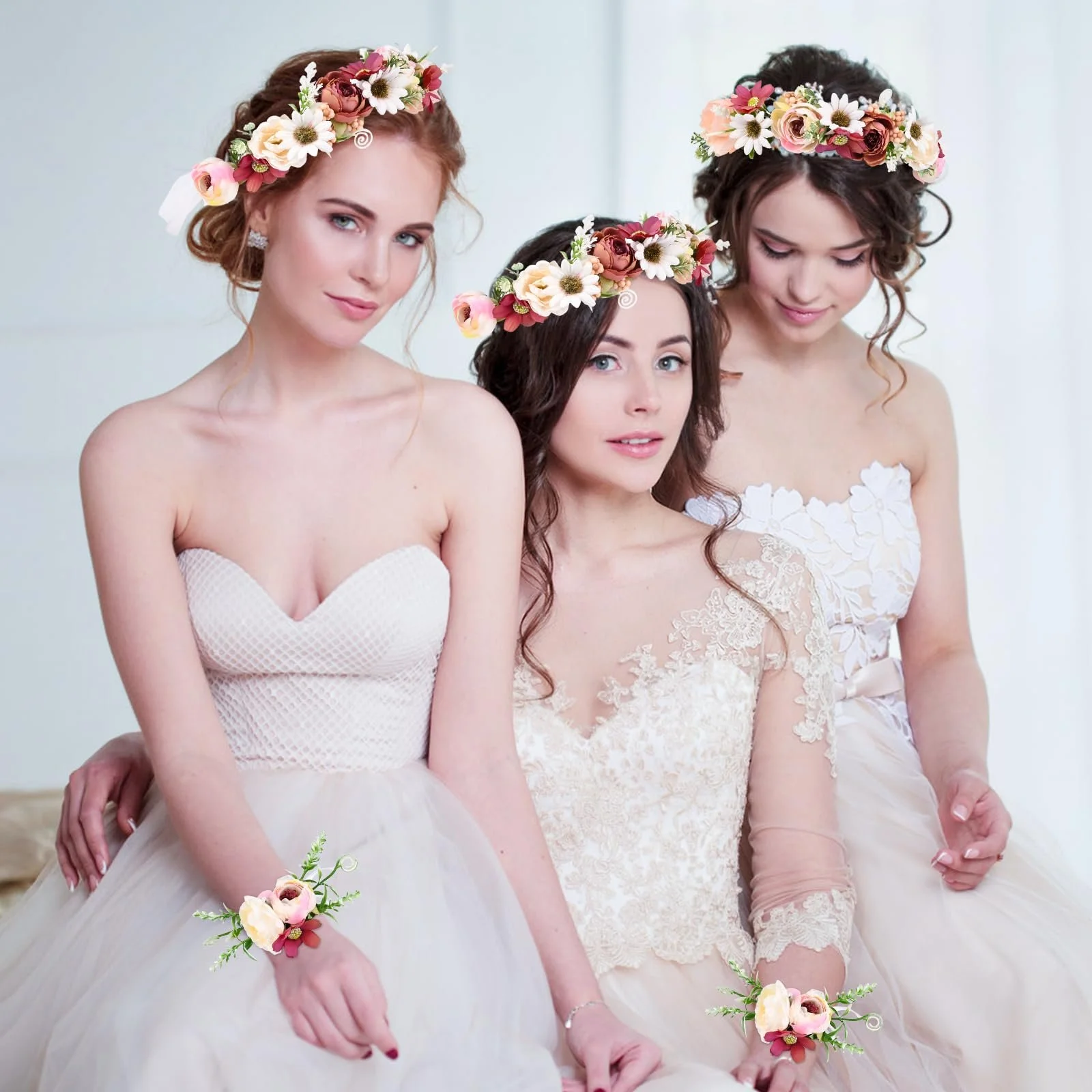 Вінок для волосся з квітами, фото №5