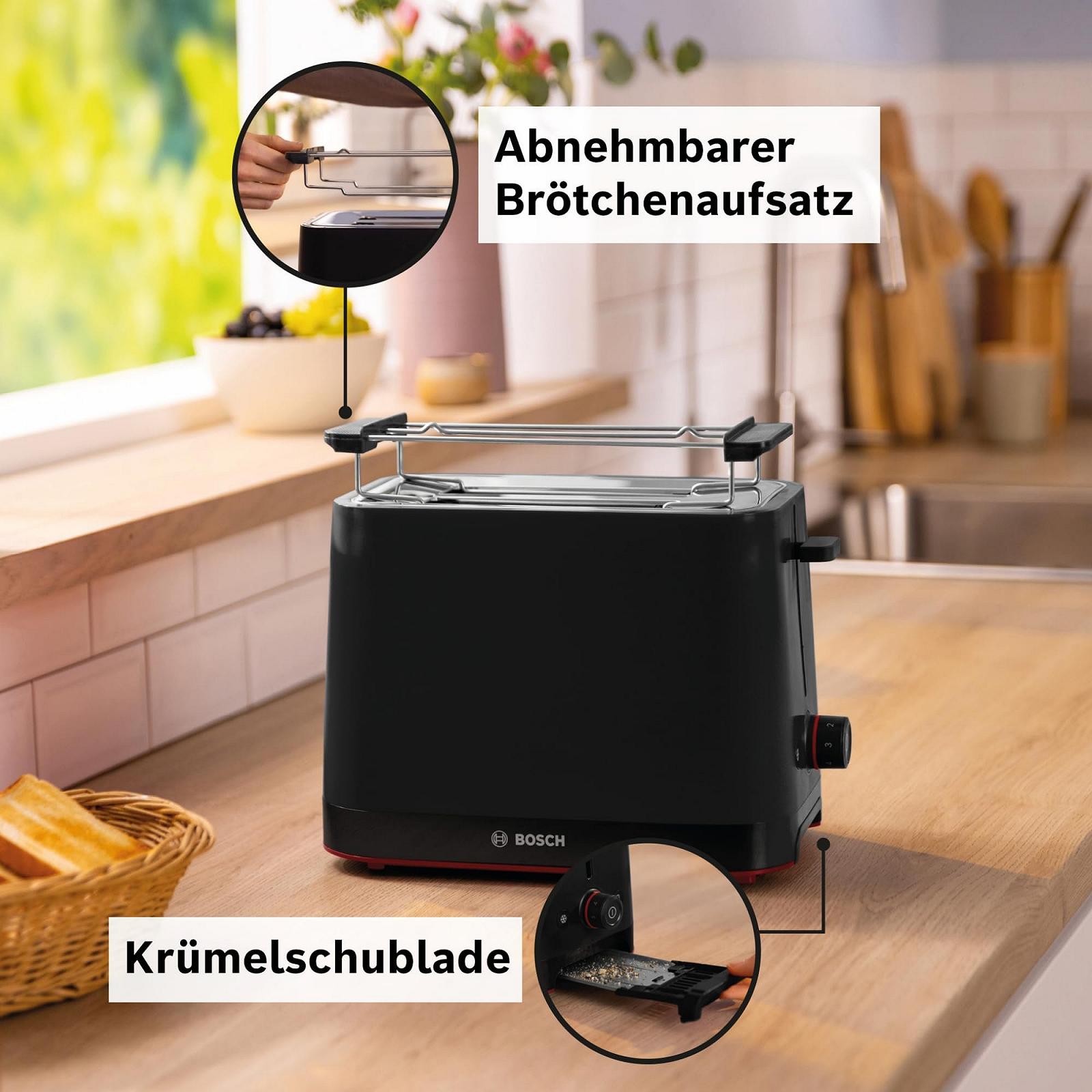 Компактний тостер Bosch MyMoment TAT3M123 / 800 Вт / Чорний, фото №3