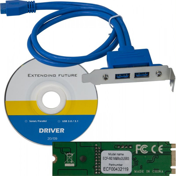 Плата расширения Frime (ECF-M2.M&Bto2USB3) M2-2xUSB3.0, NEC720201, фото №4