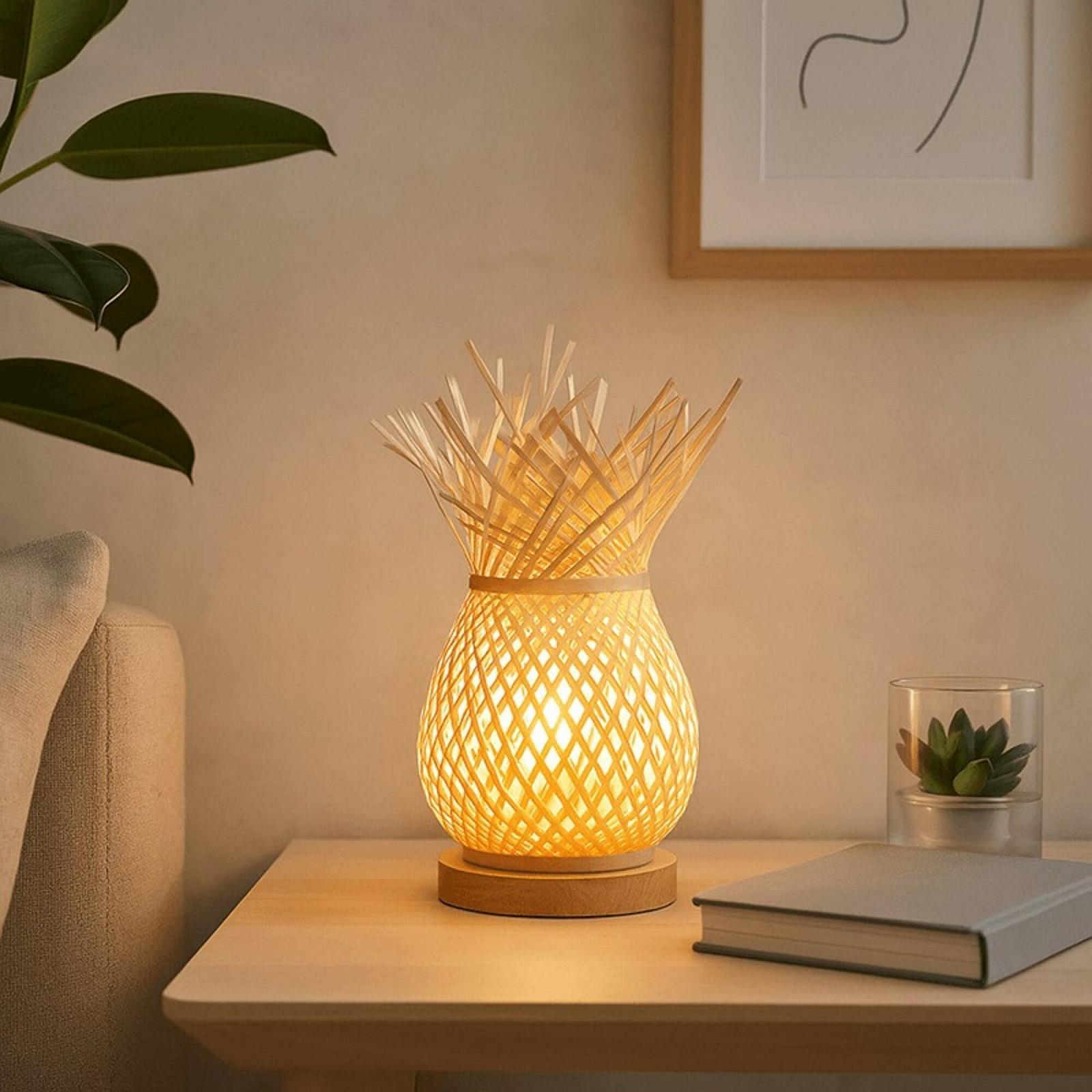 Настільна лампа BarcelonaLED Bamboo Rattan Vintage E27, фото №5