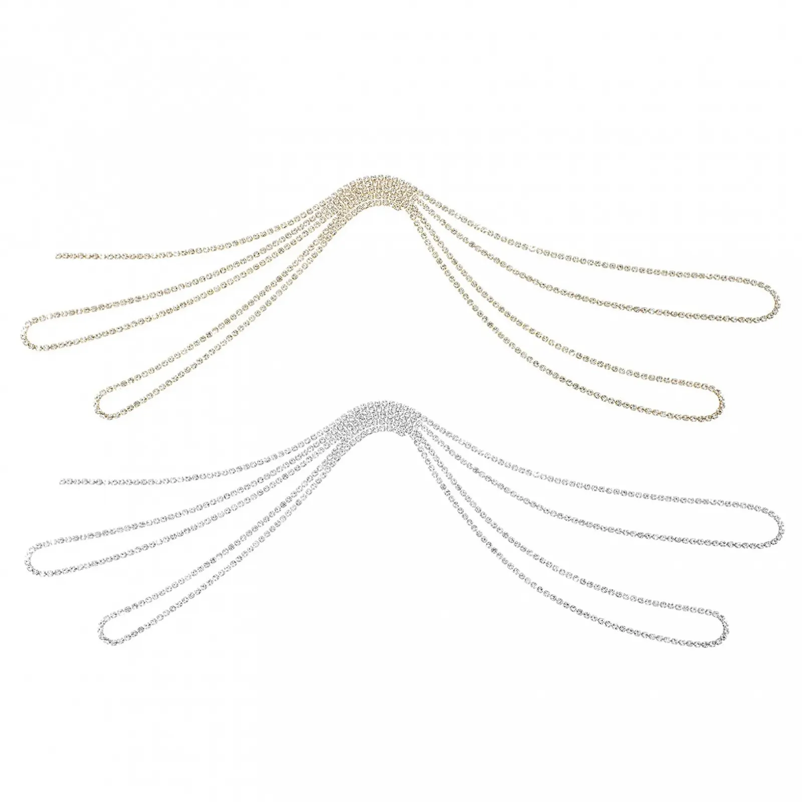 Цепочка для ногтей 2 шт. Медная цепочка со стразами для маникюра, украшение для ногтей, фото №1