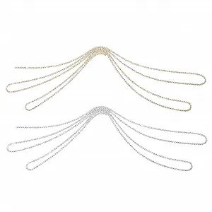 Цепочка для ногтей 2 шт. Медная цепочка со стразами для маникюра, украшение для ногтей - Фото 1