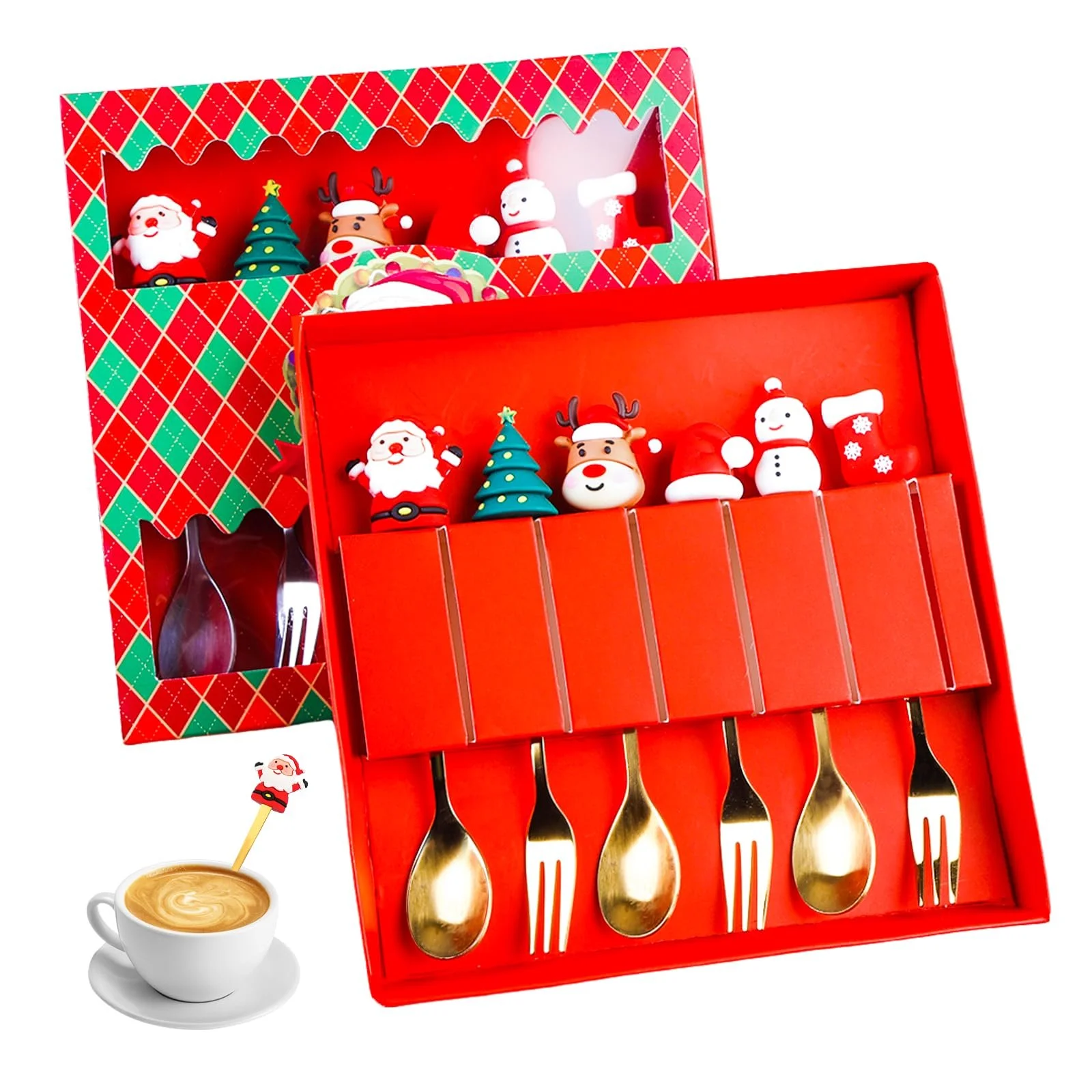 Набор рождественских ложек 12 шт, фото №1