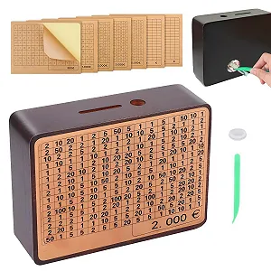 Скарбничка Wooden Money Box with Savings Target Brown - Фото 1