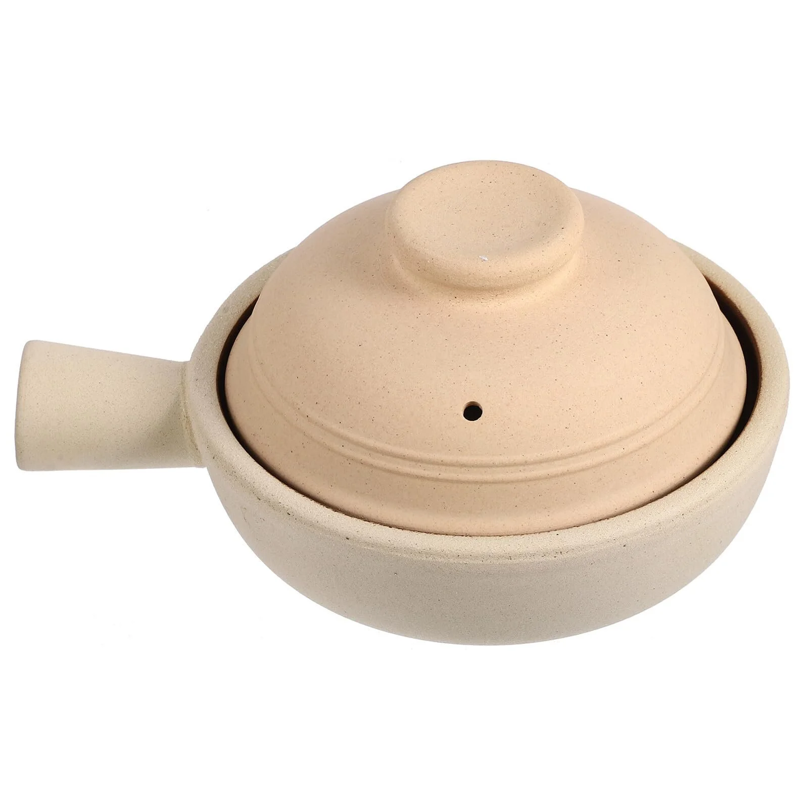 Кастрюля для тушения Toyvian глиняная с одной ручкой и крышкой термостойкая, фото №1