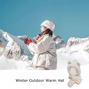 Хустка-шапка з капюшоном Jingyash, вітрозахисна, з вушками тварин synthetic.ua - Фото 1