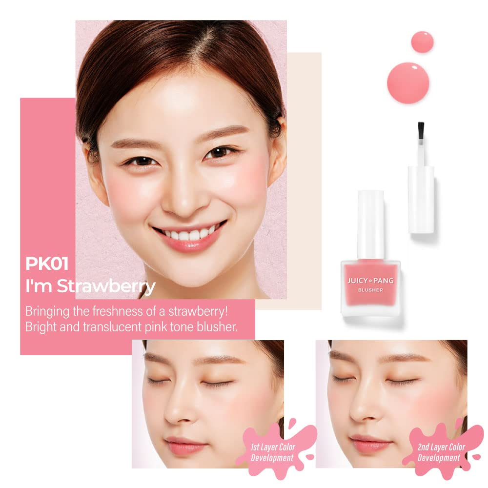 Рум'яна A'PIEU JUICY-PANG Water Blush PK01 I'm Strawberry, фото №2