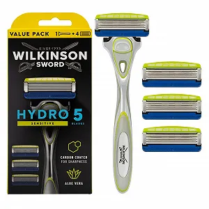Бритва Wilkinson Sword Hydro 5 Sensitive со станком и 4 лезвиями - Фото 1