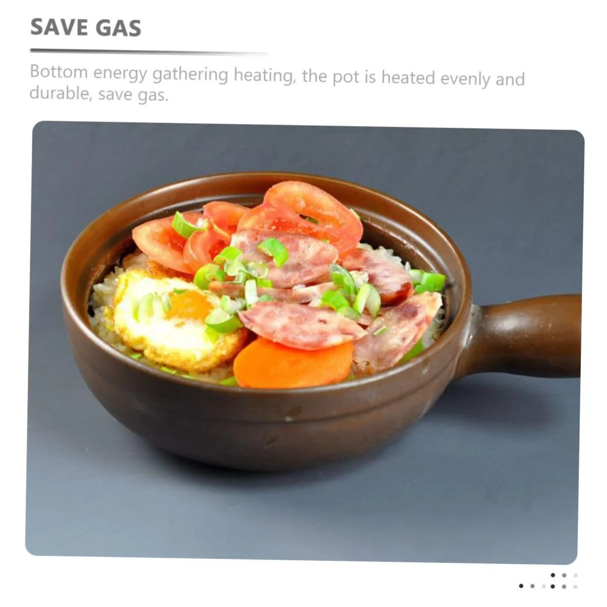 Кастрюля керамическая SOIMISS из литиевой керамики с крышкой для тушения, фото №6