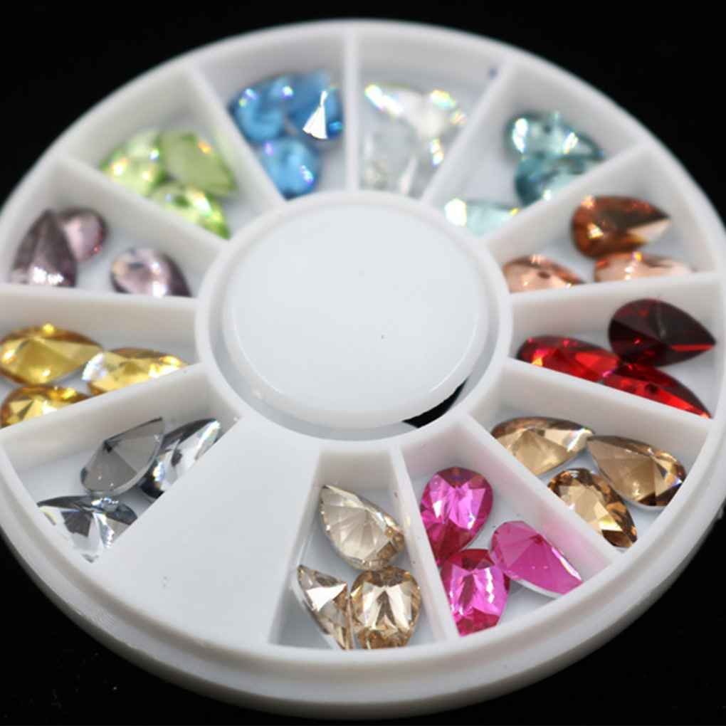 Стрази для нігтів акрилові Кругла пластина 12 кольорів Міцні коробки для манікюру, фото №5