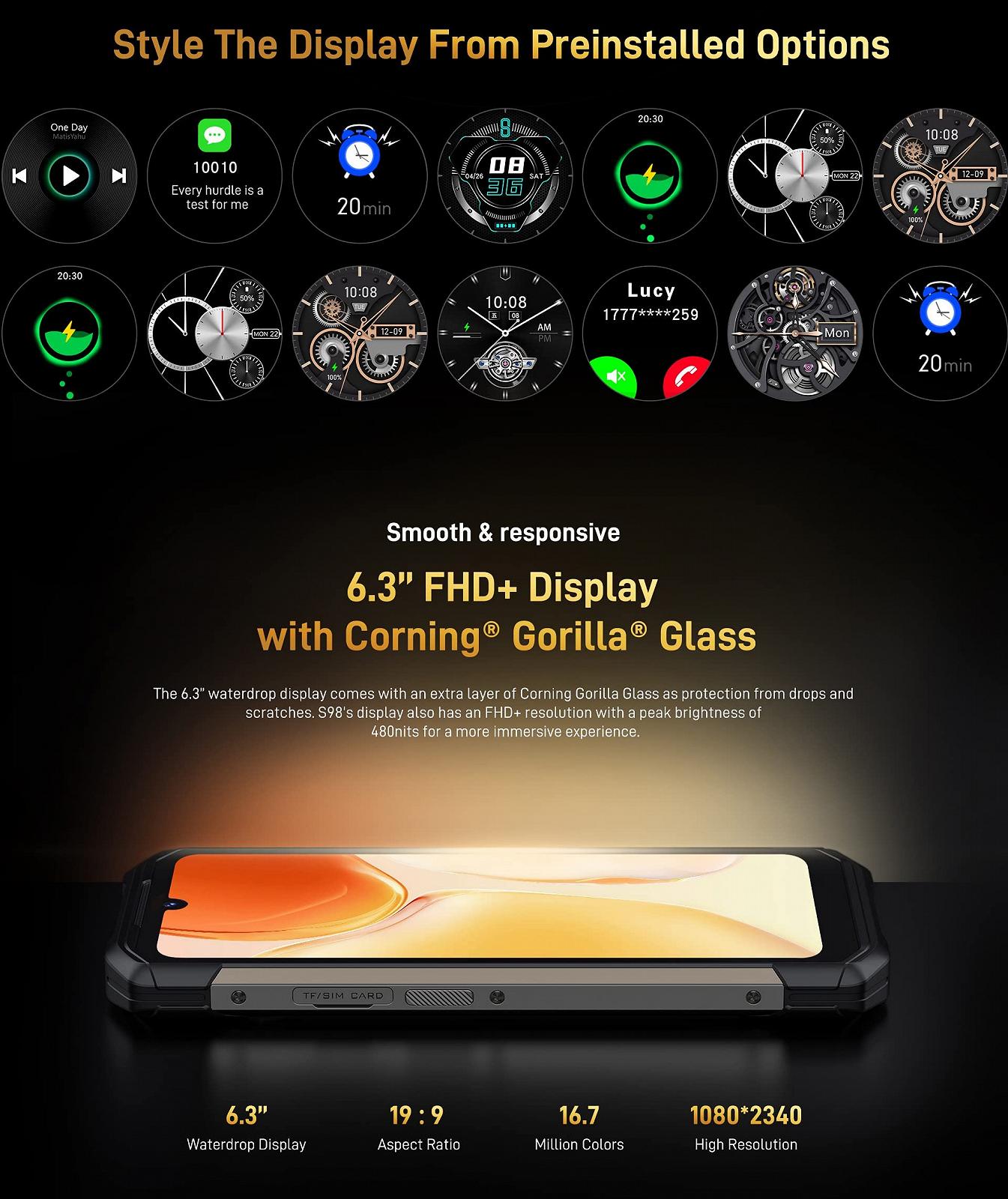 Защищенный смартфон DOOGEE S98 8/256GB 6.22" 6000mAh Black, фото №6