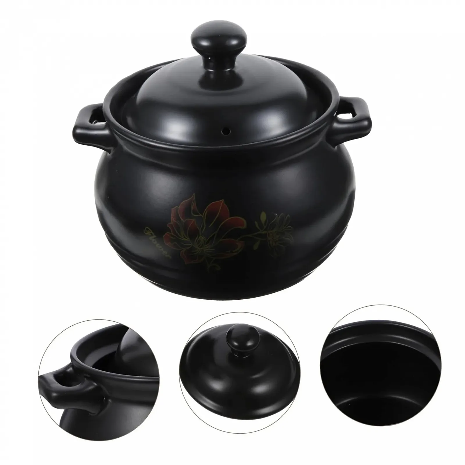 Кастрюля керамическая 2 л черная энергосберегающая кислотостойкая, фото №4 Кастрюля керамическая 2 л черная энергосберегающая кислотостойкая, фото №4