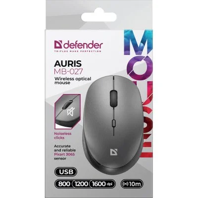 Мышка Defender Auris MB-027 Silent Wireless Grey (52029), фото №6