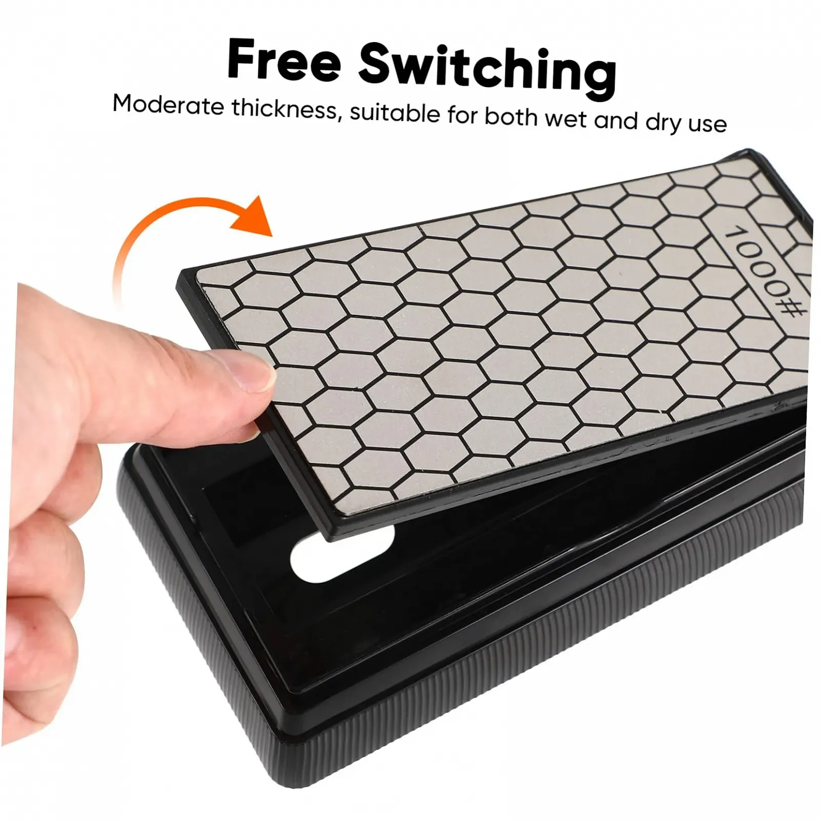 Алмазна точилка Gatuida двостороння 400/1000 з тримачем для ножів та ножиць, фото №3