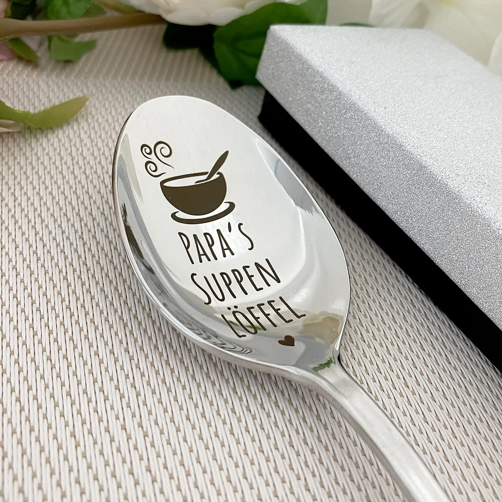 Ложка для супу з гравіюванням у подарунковій коробці, фото №5