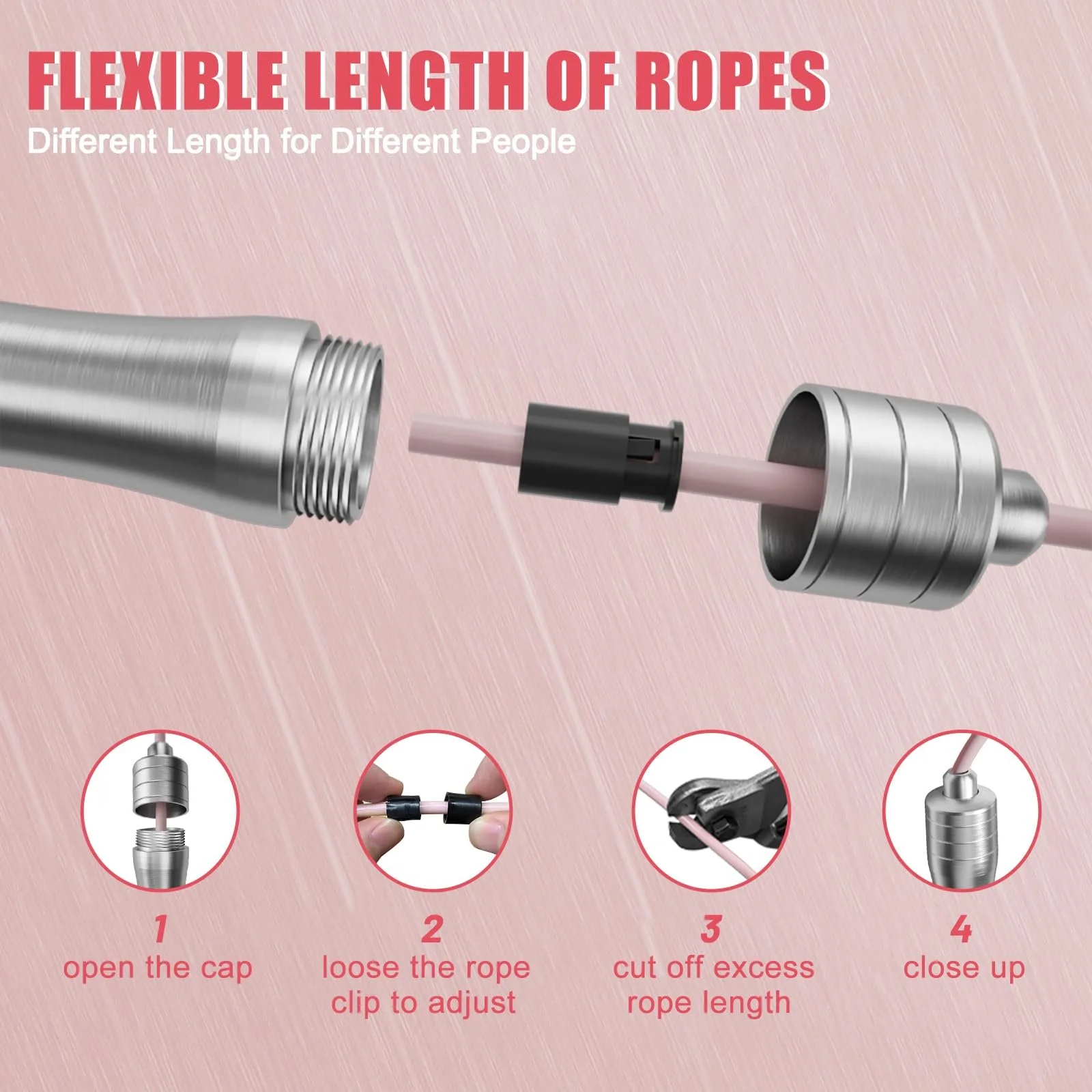 Скакалка Speed Jump Rope Alloy & Silicone Handles Workout Boxing Home Gym, фото №5