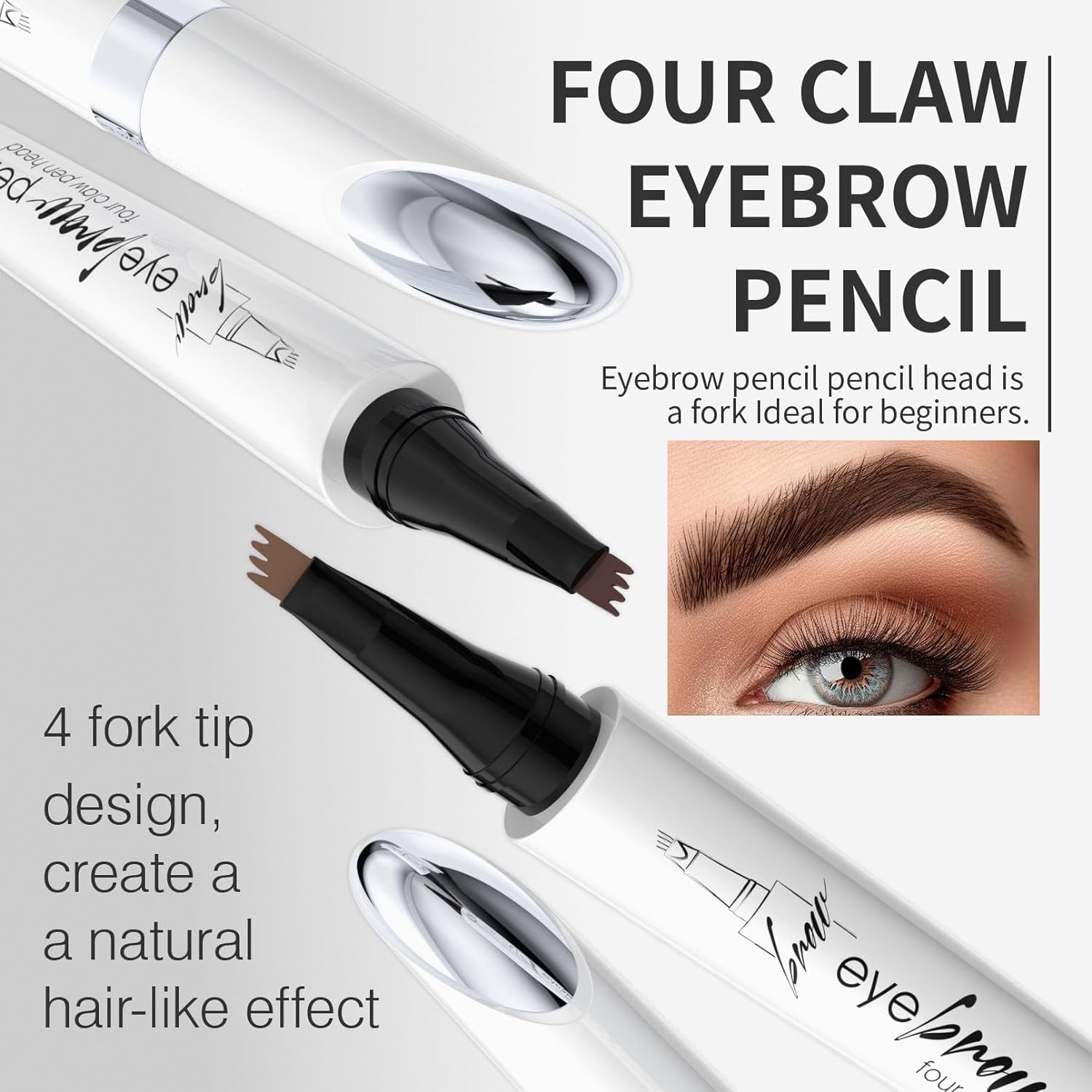 Олівець для брів Waterproof з 4 наконечниками 3D Microblading Набір з 4 штук, фото №3