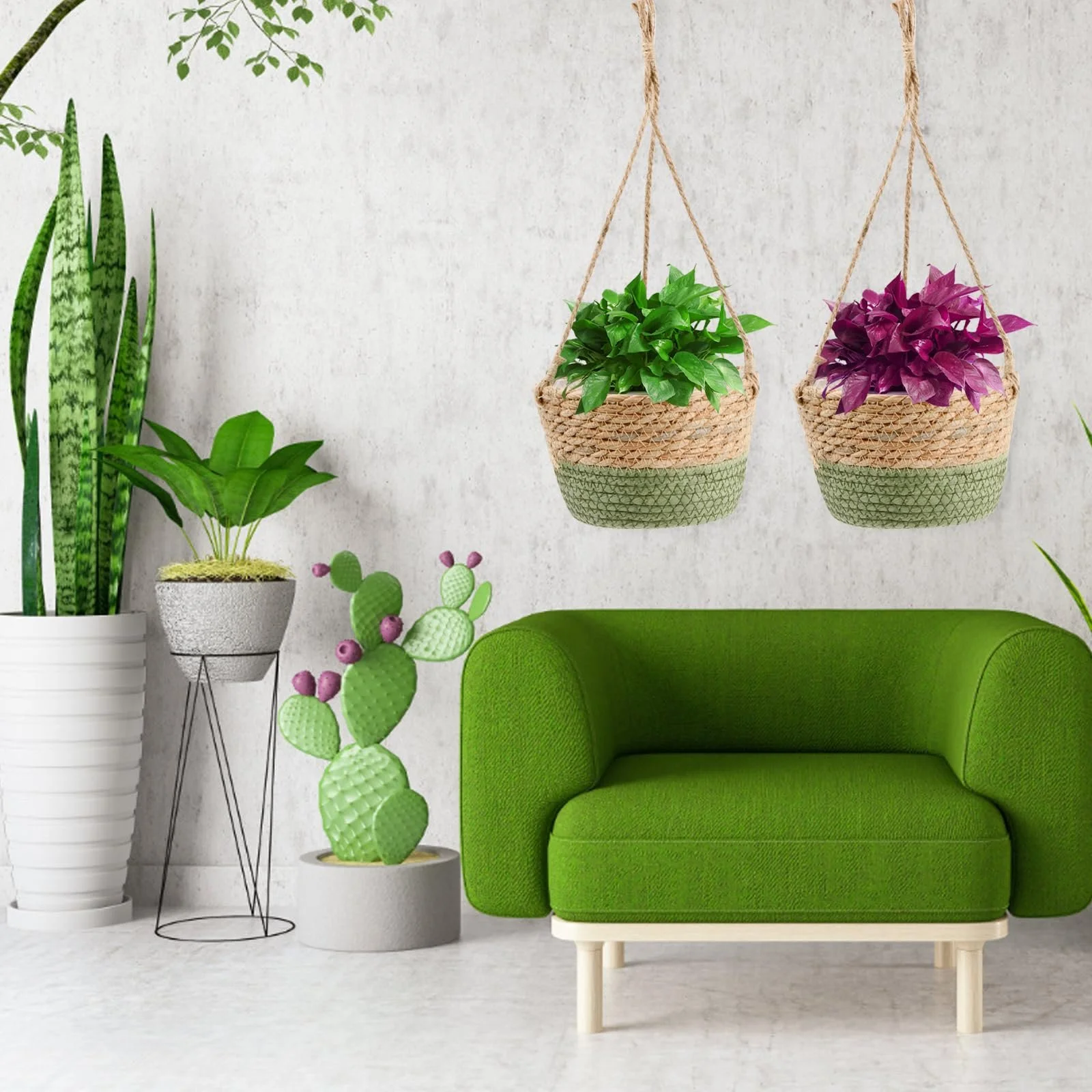 Підвісний кошик для рослин Набір 2 шт. Морська трава 20 см, фото №7