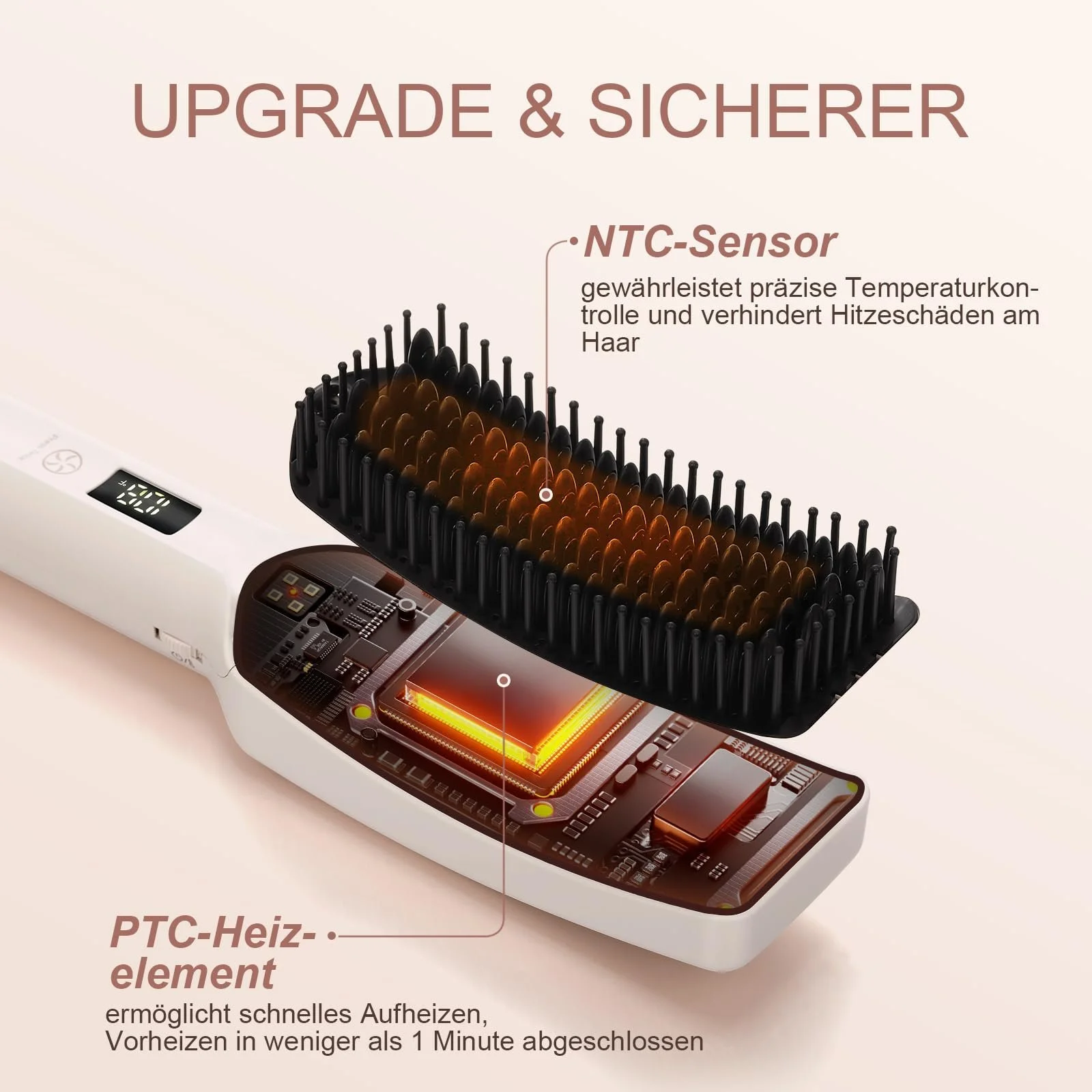 Щетка-выпрямитель AraSyleon ионная керамическая 80-230 °C 110-240V, фото №3 Щетка-выпрямитель AraSyleon ионная керамическая 80-230 °C 110-240V, фото №3