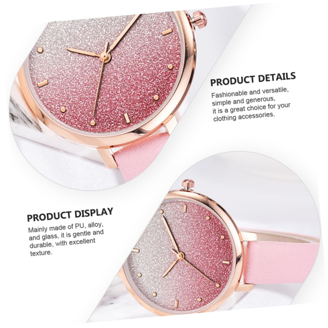 Женские Кварцевые Часы PartyKindom С Модным Ремнем PU Кожи Аналоговые Для Досуга и Вечеринок, фото №5 Женские Кварцевые Часы PartyKindom С Модным Ремнем PU Кожи Аналоговые Для Досуга и Вечеринок, фото №5