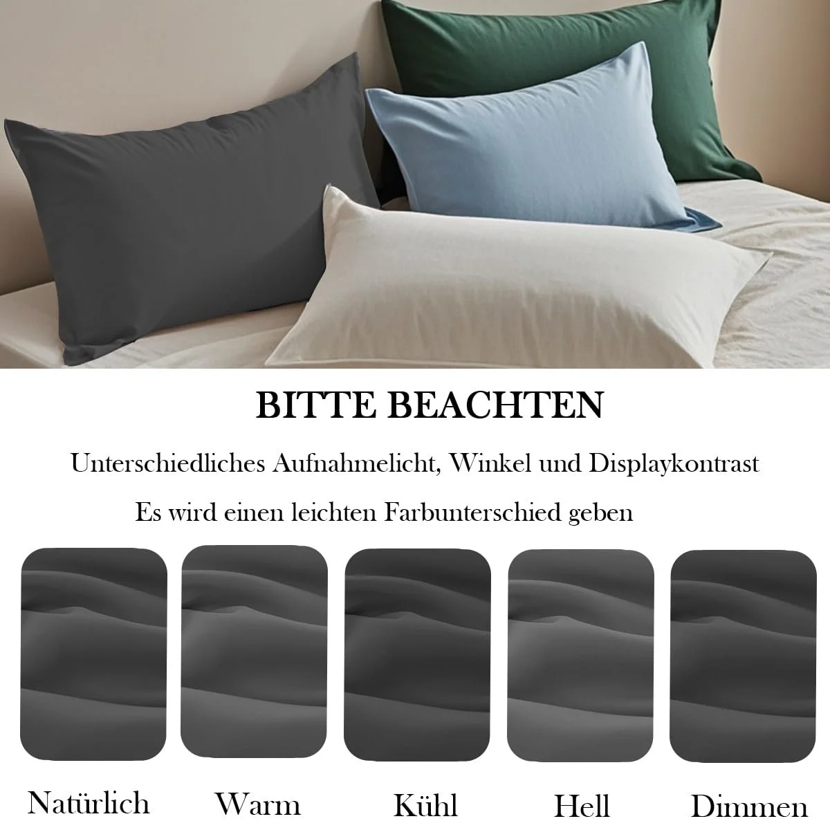 Наволочки Nesture 40 x 80 см, Набор из 2 штук, Антрацит, 100% Микрофибра, с молнией, Мягкие и не требующие глажки, фото №7 Наволочки Nesture 40 x 80 см, Набор из 2 штук, Антрацит, 100% Микрофибра, с молнией, Мягкие и не требующие глажки, фото №7