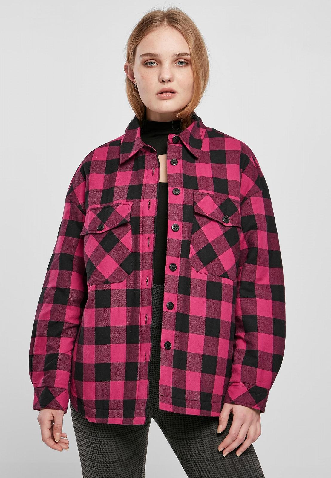 Куртка-рубашка Urban Classics Женская Ladies Flannel Padded Overshirt в клетку, разные цвета, размеры XS - 5XL, фото №10