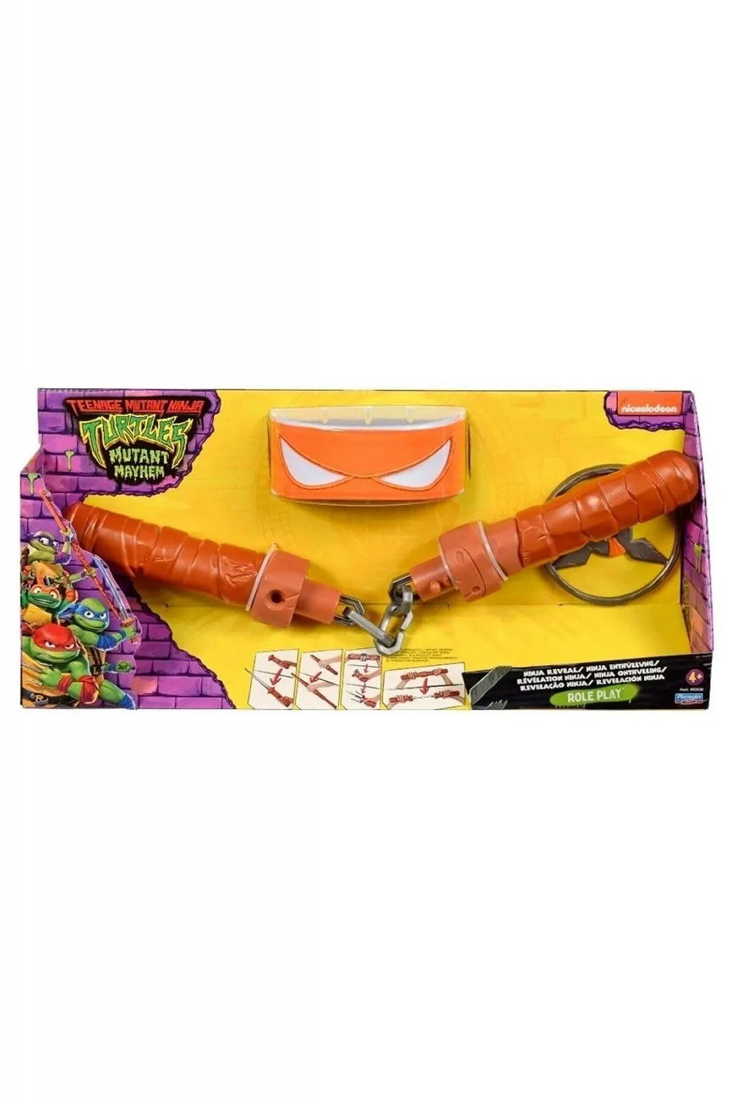 Игровая фигурка Teenage Mutant Ninja Turtles Mutant Mayhem Michelangelo Transforming Nunchuk, фото №6