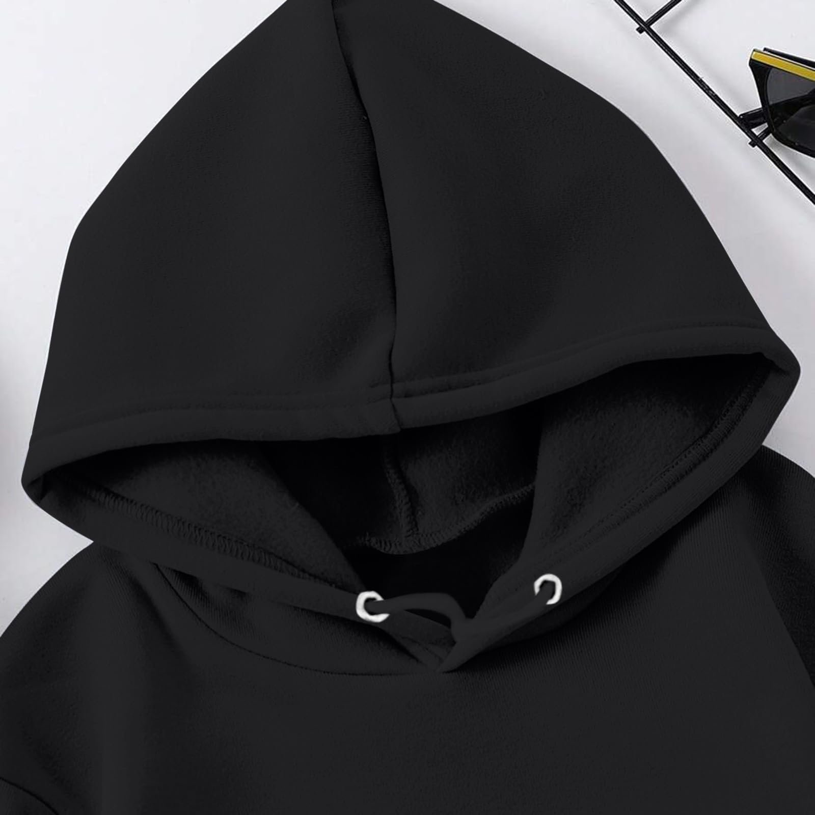 Детская Толстовка для Мальчиков Пуловер Мультяшный Поезд Принт Толстовка с Капюшоном и Карманом Уличный Стиль Модная Толстовка Повседневные Топы Осенне-зимний Пуловер для Детей Домашний Уютный Джемпер, фото №2