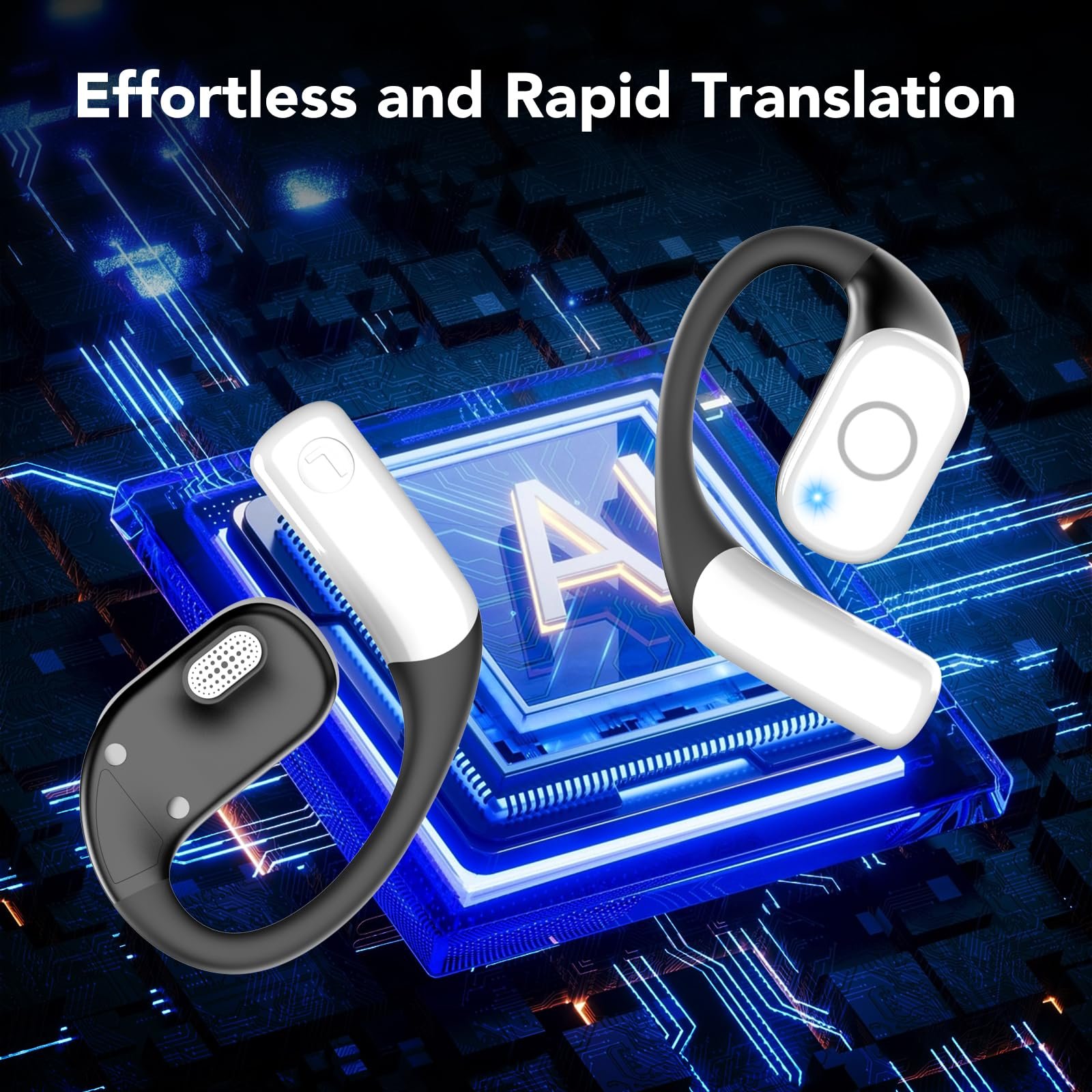 Навушники-перекладачі Bluetooth 5.4 3-в-1 AI з 164 мовами та 4 режимами, мікрофоном ENC, світлодіодним дисплеєм і часом роботи 50 годин, фото №2 Навушники-перекладачі Bluetooth 5.4 3-в-1 AI з 164 мовами та 4 режимами, мікрофоном ENC, світлодіодним дисплеєм і часом роботи 50 годин, фото №2