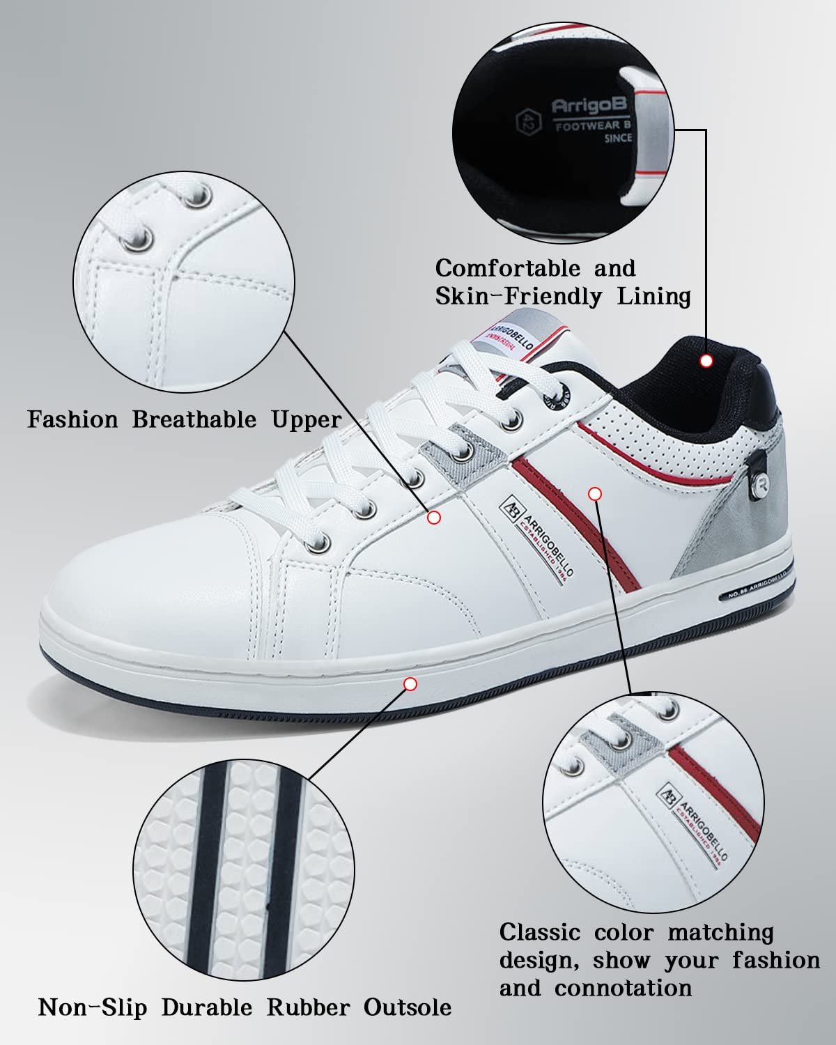 Кросівки Arrigo Bello Casual Шкіряні Легкі для хайкінгу, фото №4