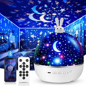 Ночник Детский Проектор Звездного Неба с 15 Пленками, Bluetooth, LED, Лампа Прикроватная Детская - Фото 1