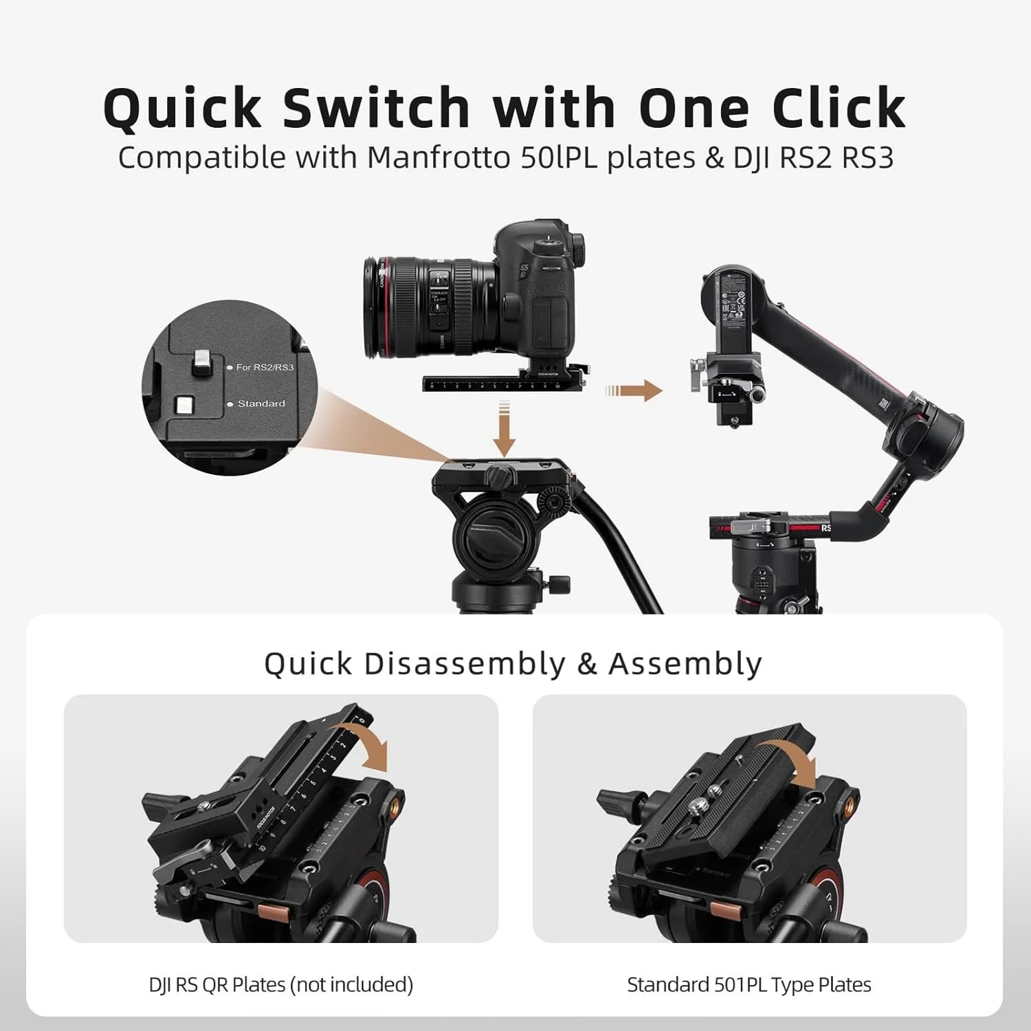 Штатив Cayer BV25LH Carbon Чорно-сірий, фото №4 Штатив Cayer BV25LH Carbon Чорно-сірий, фото №4