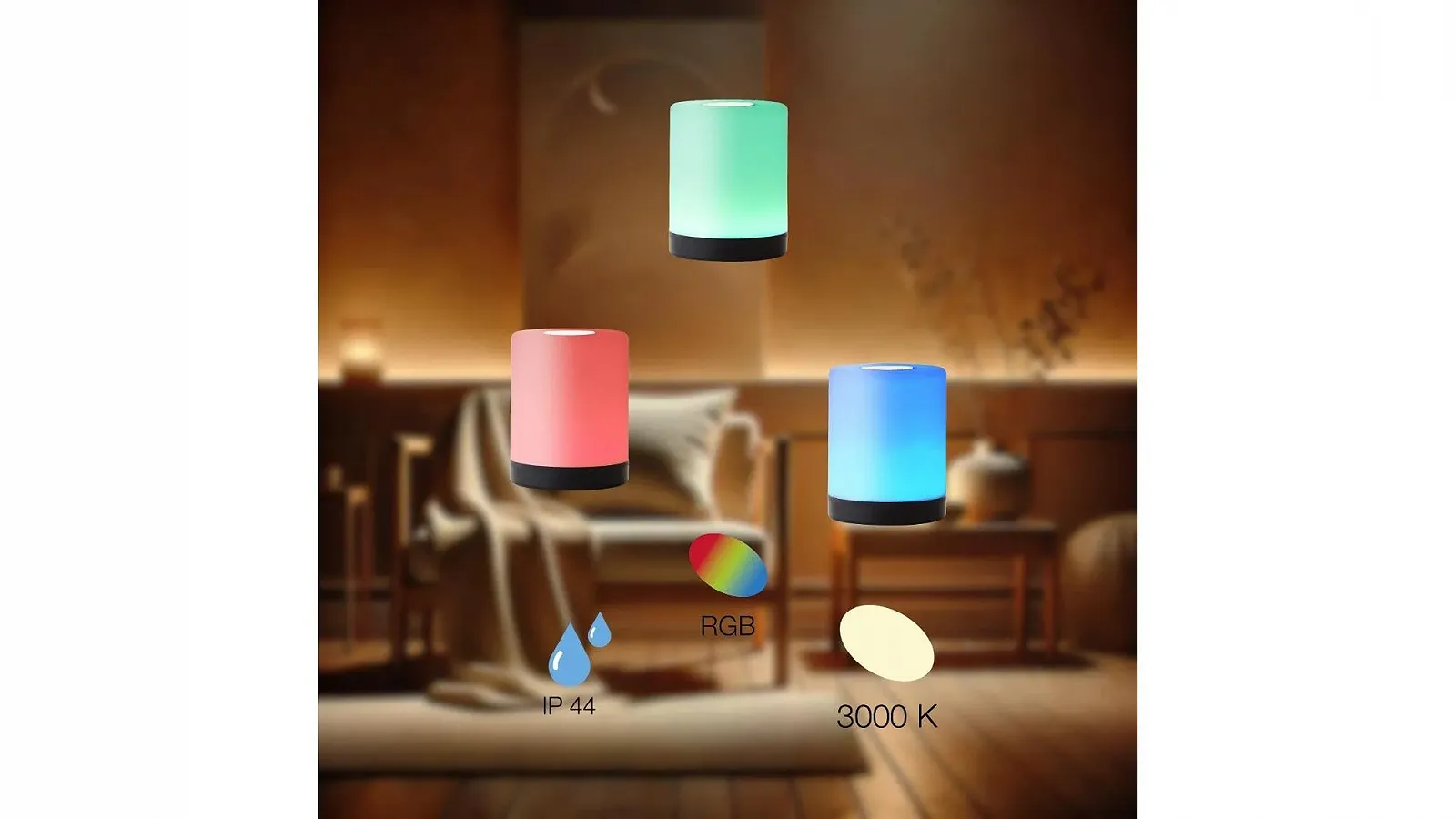 Настільна лампа Aro Outdoor Бездротова LED Акумуляторна 3000K RGB IP44 11,6 см Чорний, фото №4