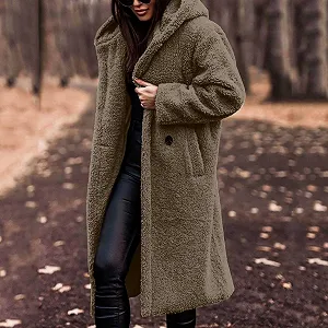 Куртка Beokeuioed Довга Тепла з Кишенями Зимова synthetic.ua - Фото 1