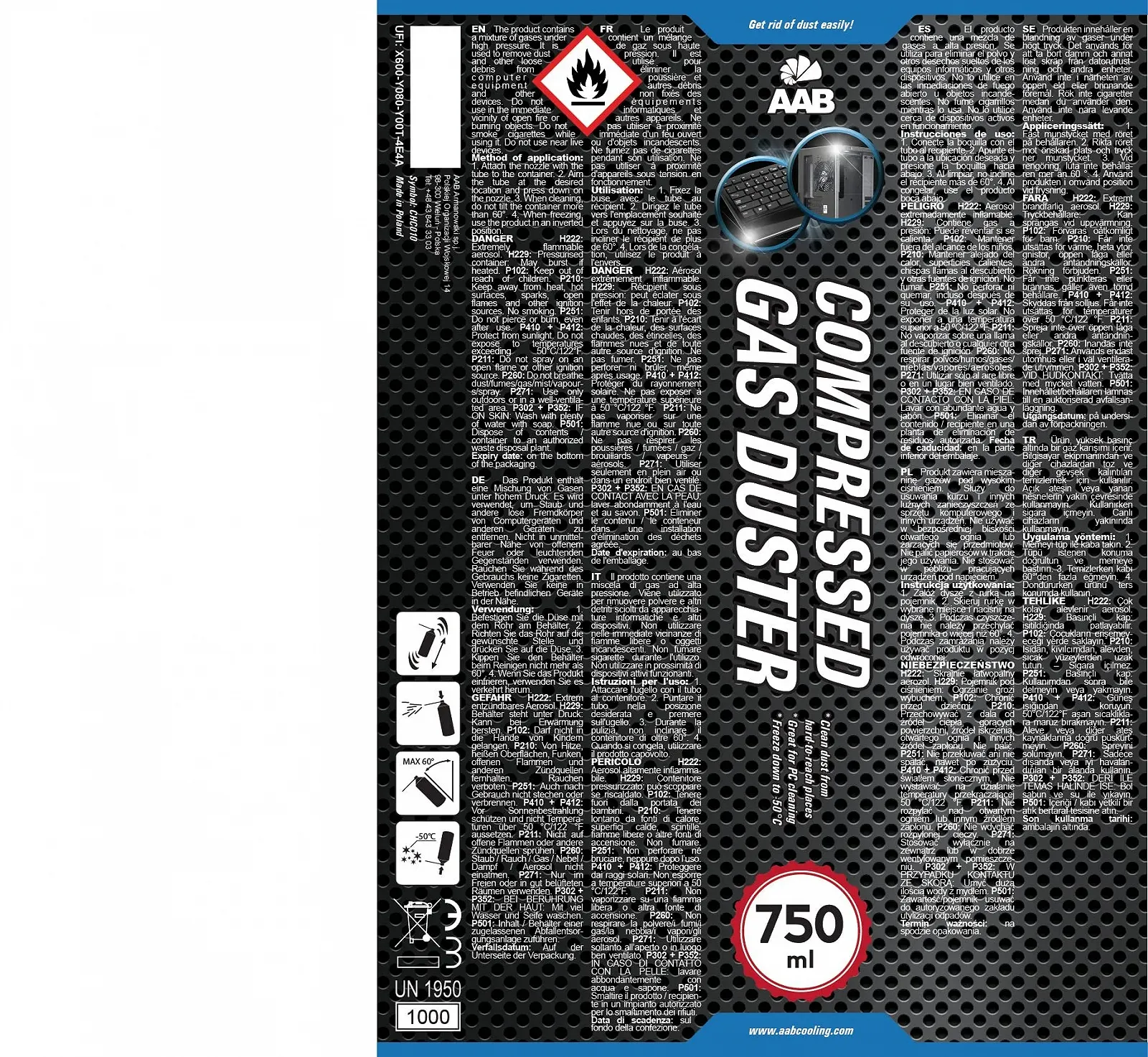 Спрей для очищення AAB 6 x 750 мл, фото №2 Спрей для очищення AAB 6 x 750 мл, фото №2