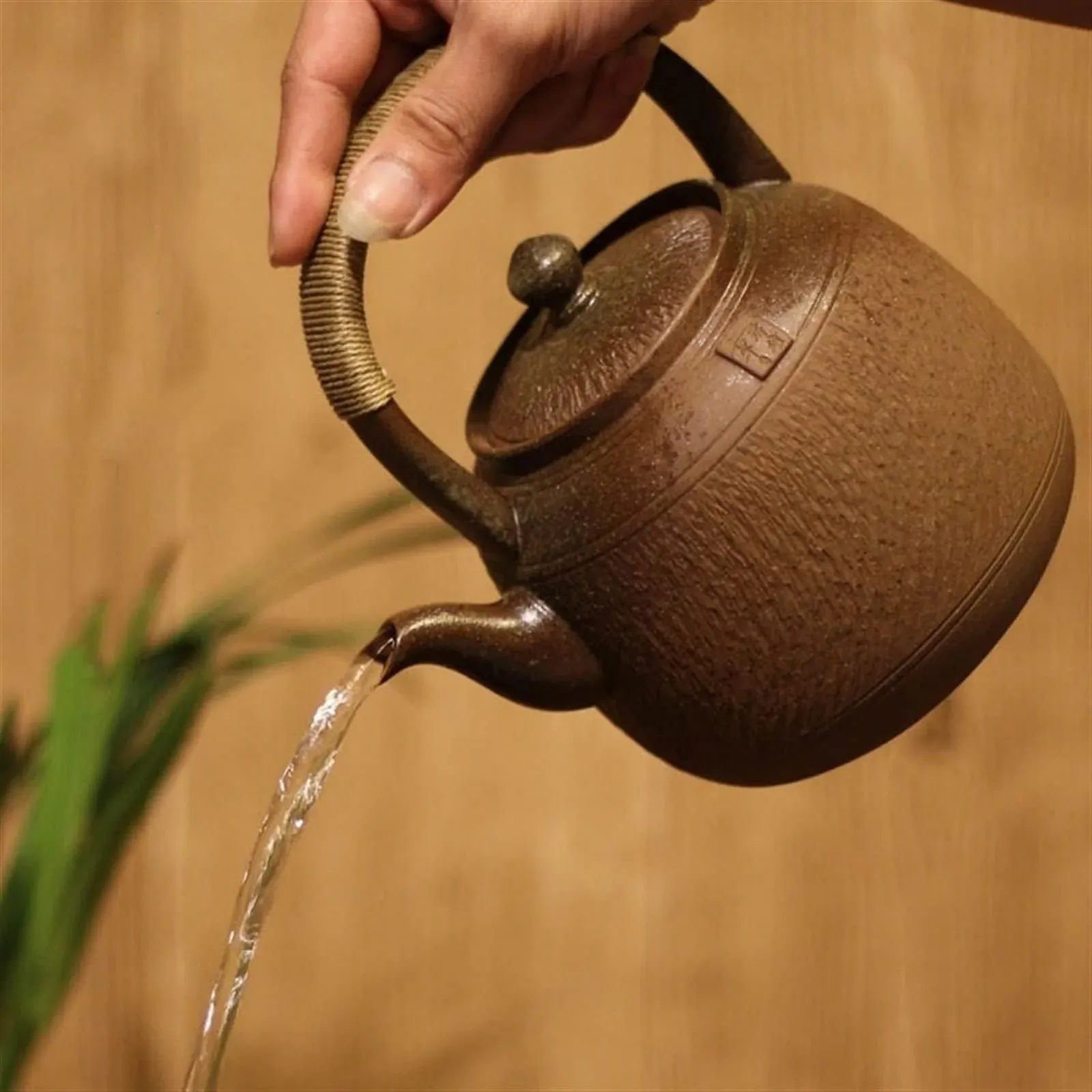 Чайник WAOCEO 1200 мл Чайник большой емкости в винтажном стиле, керамический чайник, подходит для открытого огня, угольной печи, электрической чайной машины, фото №5