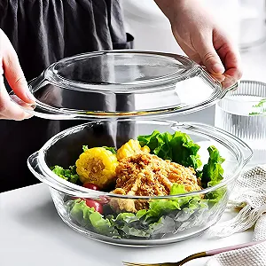 Форма для запікання кругла з кришкою 18.7 см 700 мл підходить для духовки та мікрохвильової печі synthetic.ua - Фото 1