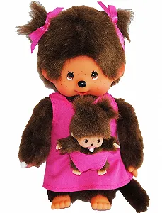 Лялька Monchhichi Mother with Child/Baby 20 см Два хвостики - Фото 1