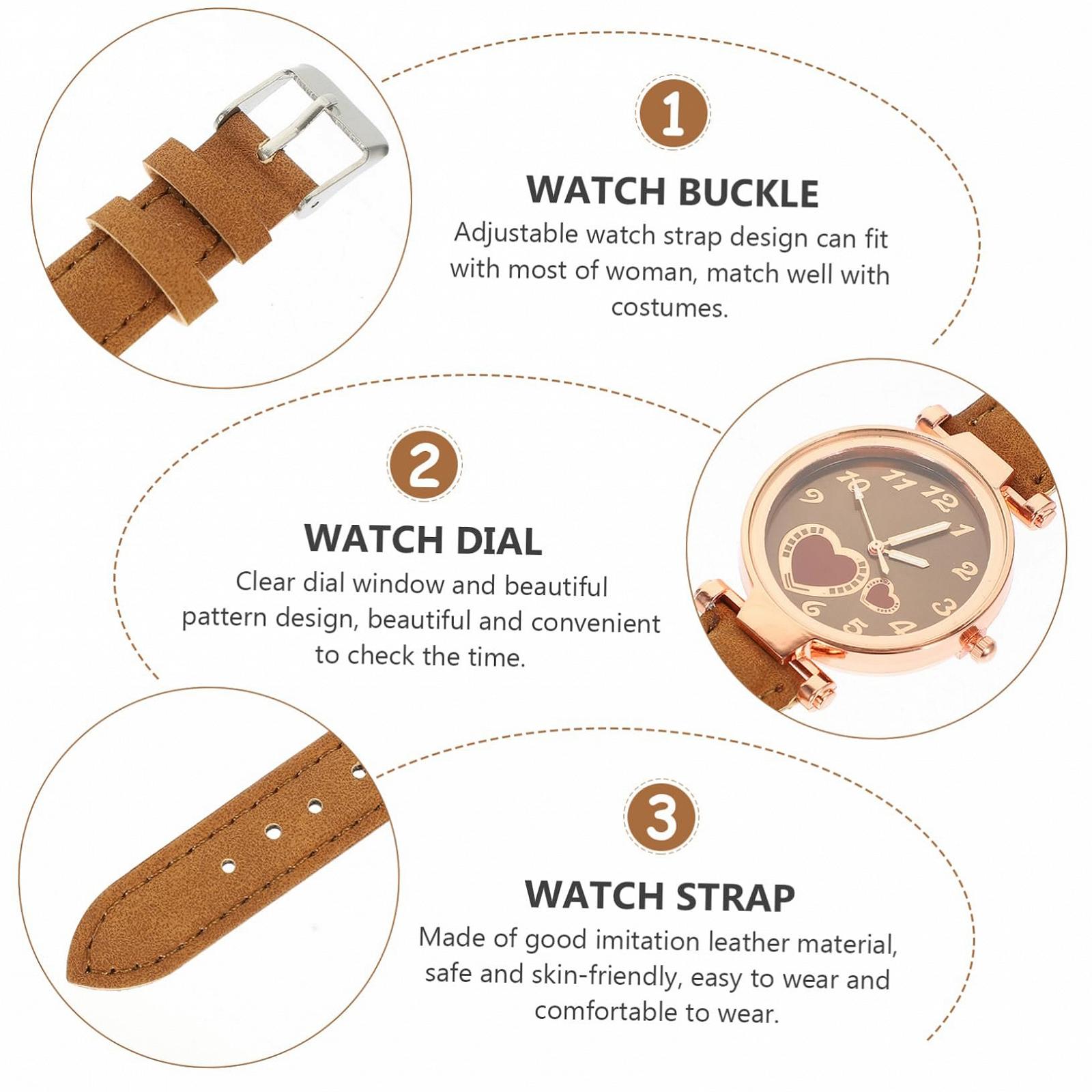 Годинник OATIPHO годинник для дівчат Black Штучна шкіра, фото №3 Годинник OATIPHO годинник для дівчат Black Штучна шкіра, фото №3