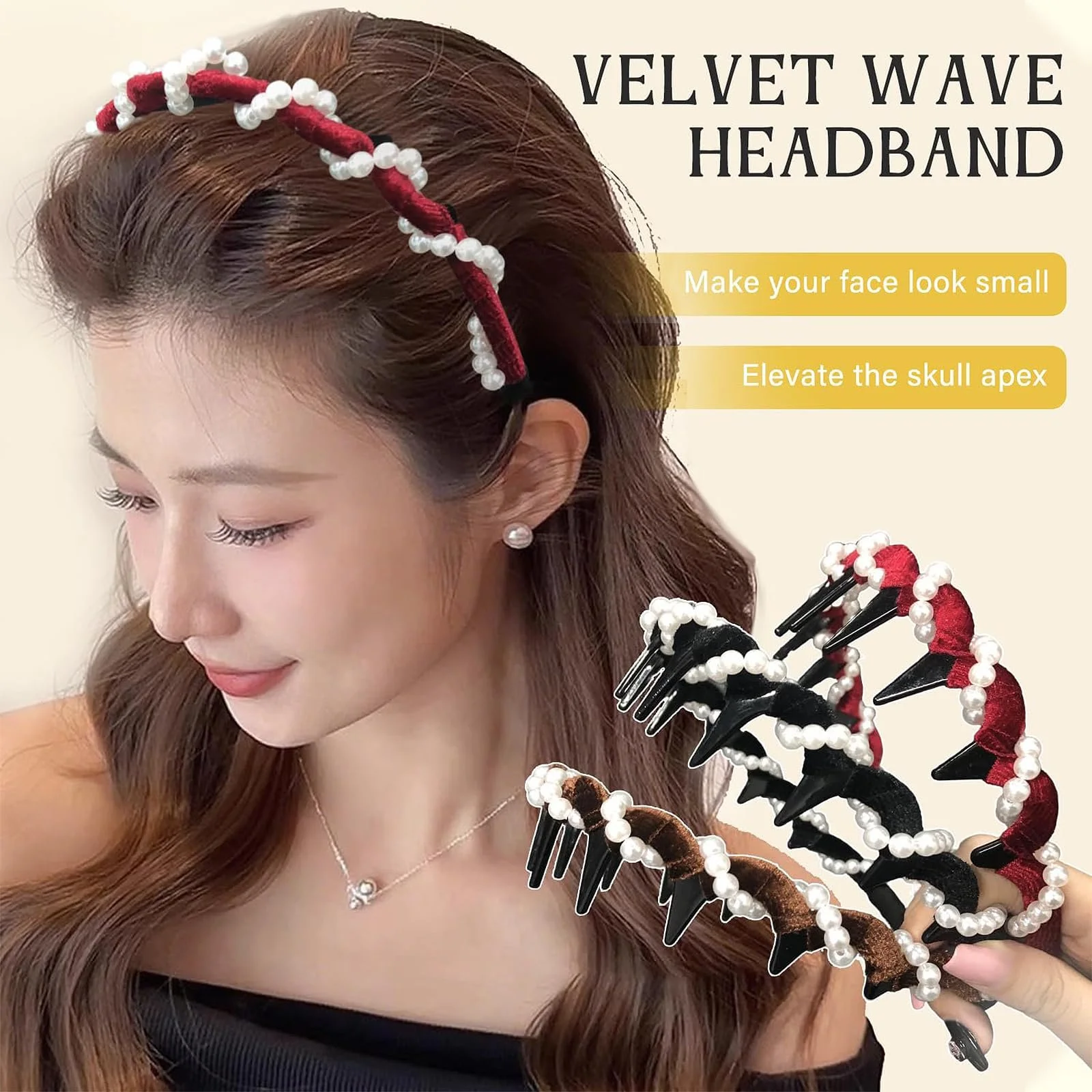 Набор из 3-х искусственных жемчужных обручей., фото №3