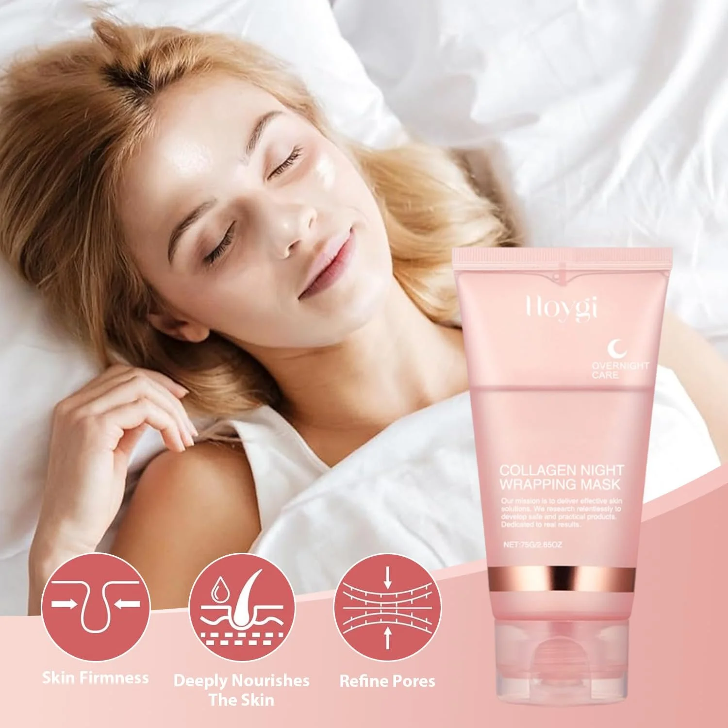 Маска Колагенова, Набір з 2 штук, Органічна маска для обгортання, Маска-плівка для сяючої шкіри, фото №7