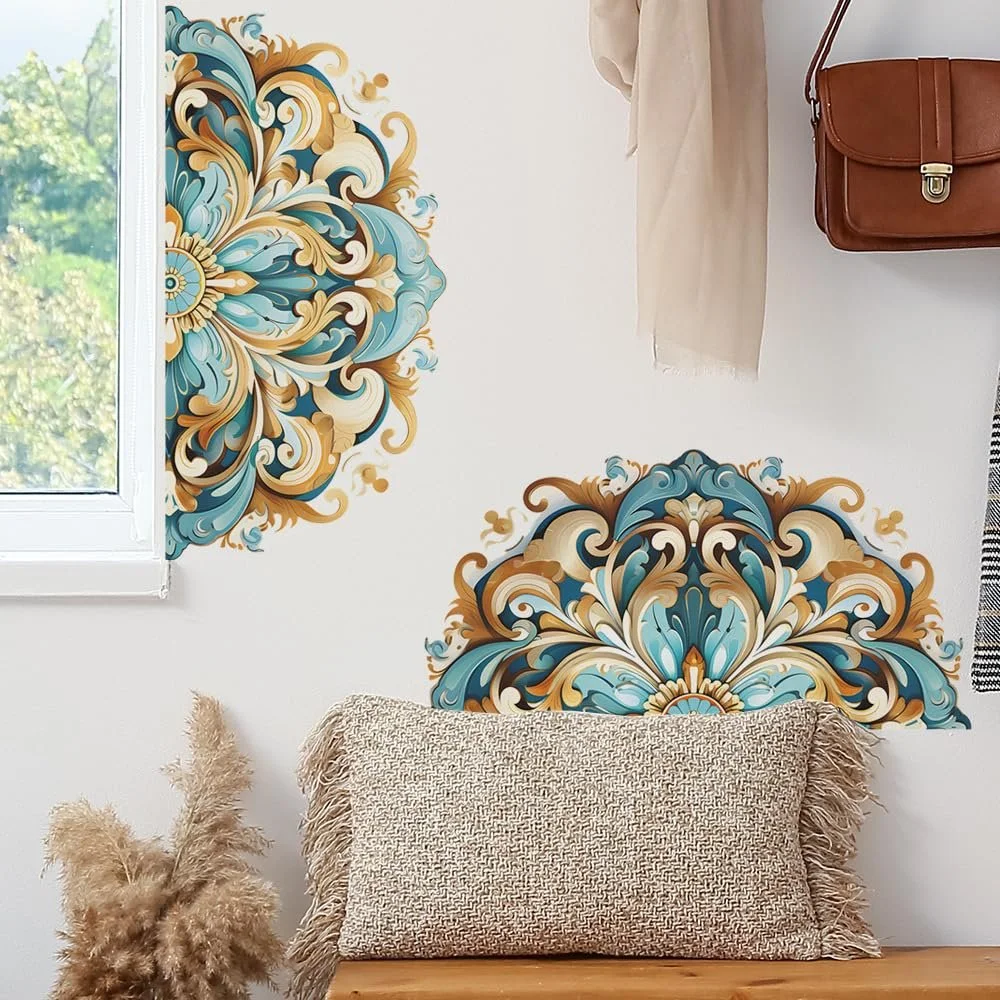 Наклейка на стену HGDESIGN Мандала Сине-зеленая 56 x 56 см, фото №3