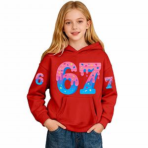 Худі з мемом 67 для хлопчиків, толстовка з довгими рукавами та капюшоном synthetic.ua - Фото 1