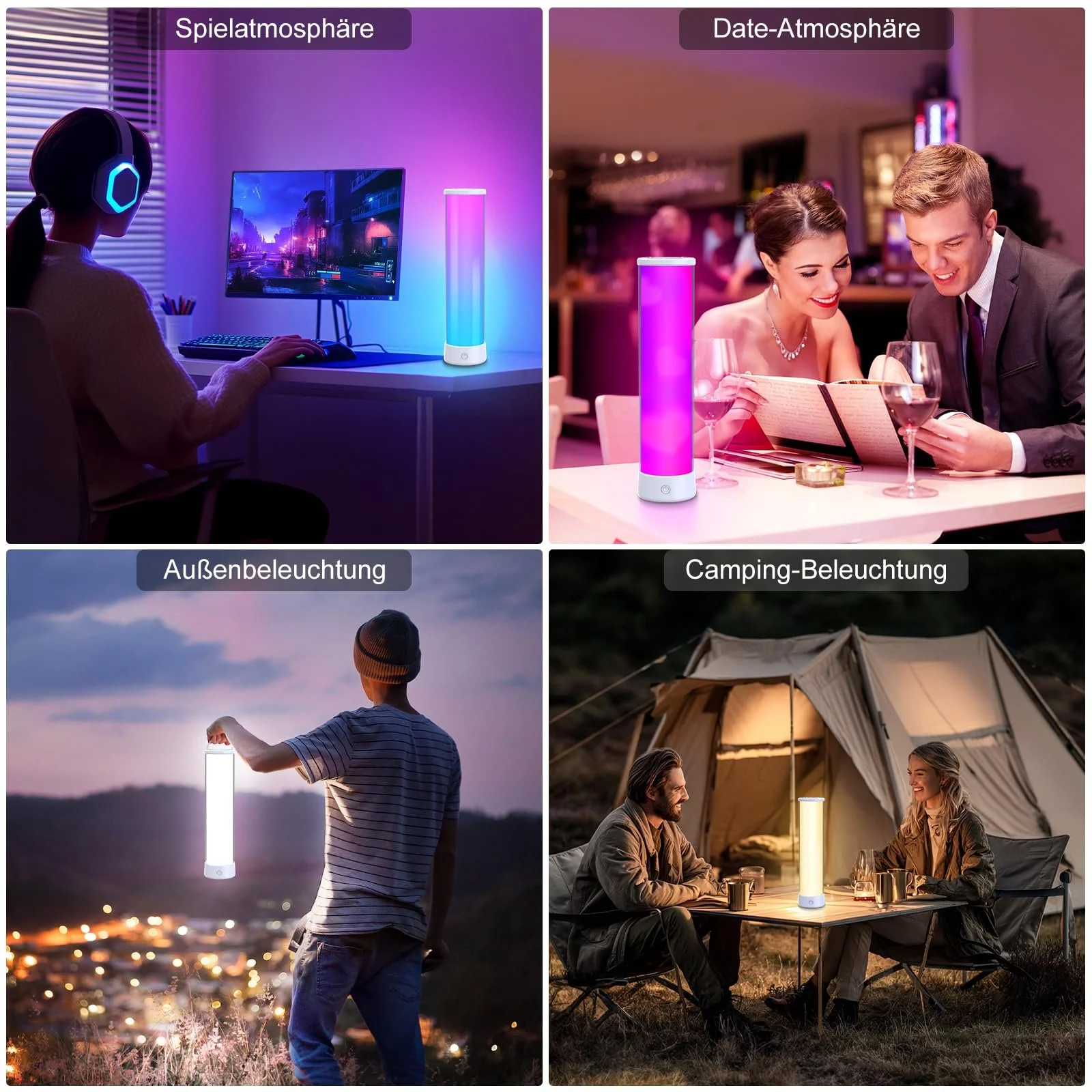 Світлодіодна настільна лампа HANDSONIC Бездротова RGBICWW 2700-6500K з пультом та додатком, фото №7